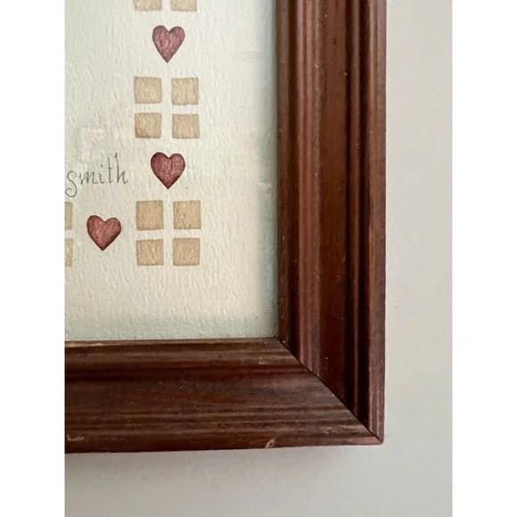 1980s Vintage Framed Alphabet LOVE House Art Print Piece by Jean Smith - Picture 6 of 7